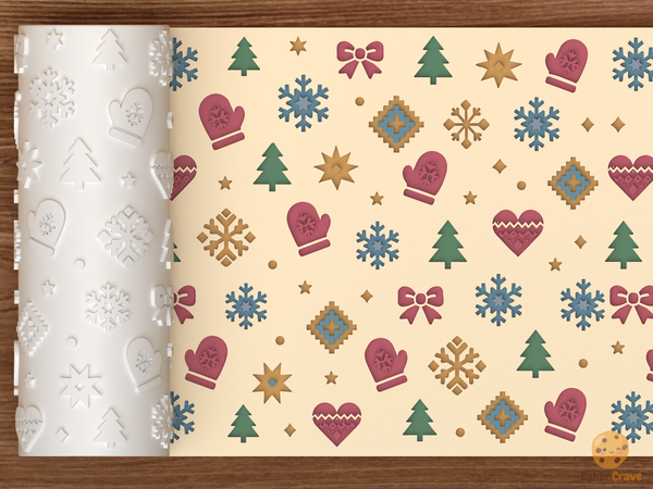Nordic Winter Holiday Textured Roller