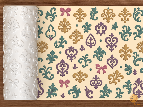 Damask Fleur De Lis Textured Roller