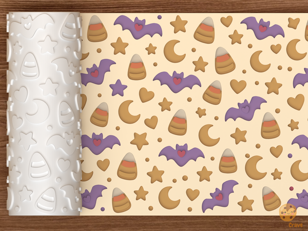 Candy Corn Bat Confetti Textured Roller