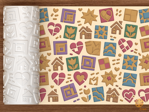Quilted Cottage Patchwork Textured Roller