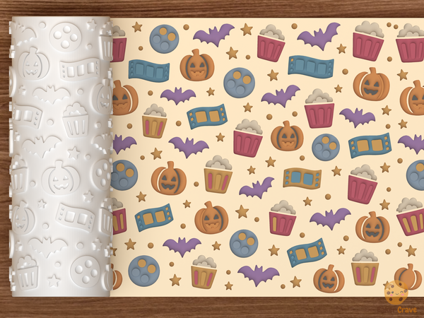 Spooky Popcorn Movie Night Textured Roller