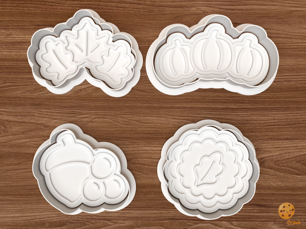 Autumn Pumpkin Leaf Wreath Platter Cookie Cutter Set