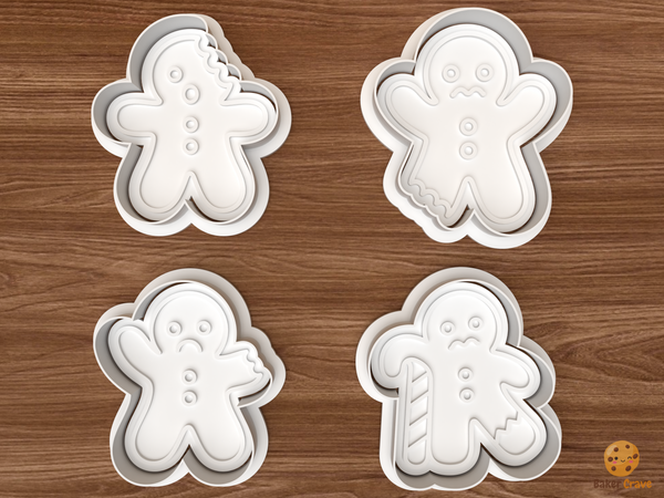 Bitten Broken Gingerbread Cookie Cutter Set