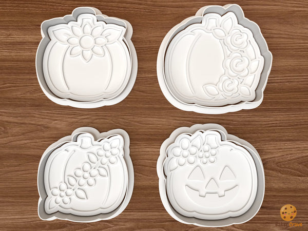 Floral Pumpkin Cookie Cutter Set