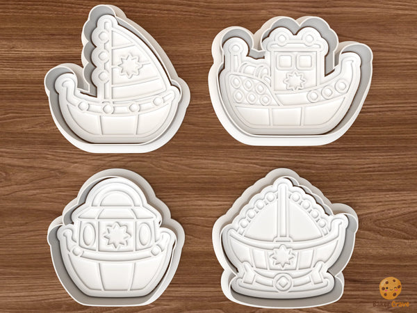 Greek Christmas Boat Cookie Cutter Set