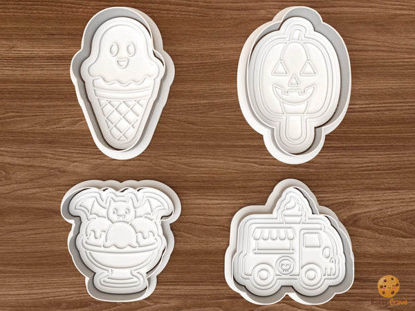 Halloween Ice Cream Cookie Cutter Set