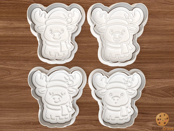 Xmas Cute Moose Cookie Cutter Set
