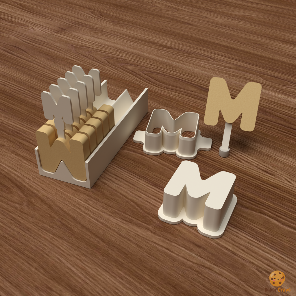 Letter M Cake Pop Mold STL File