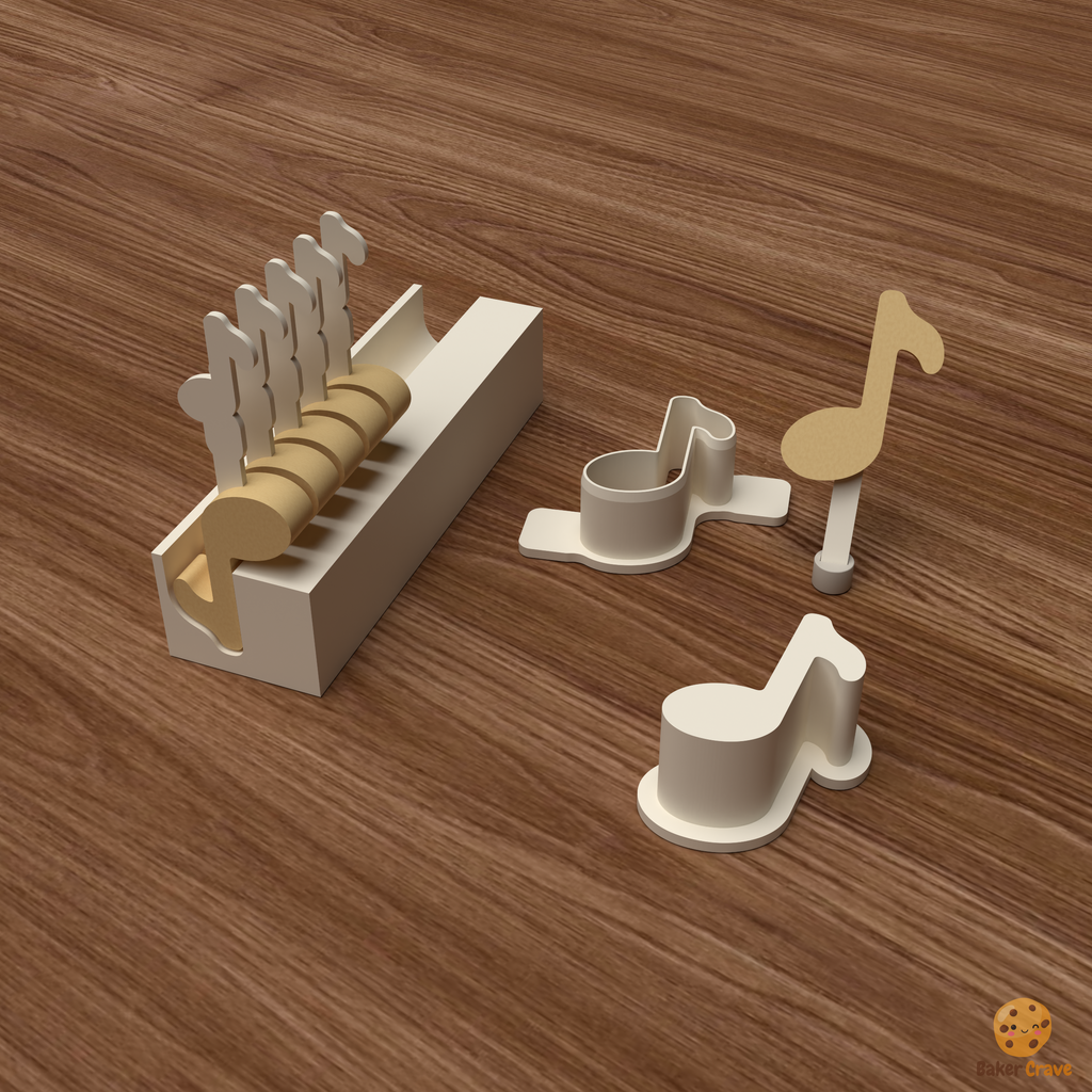 Music Note Cake Pop Mold STL File