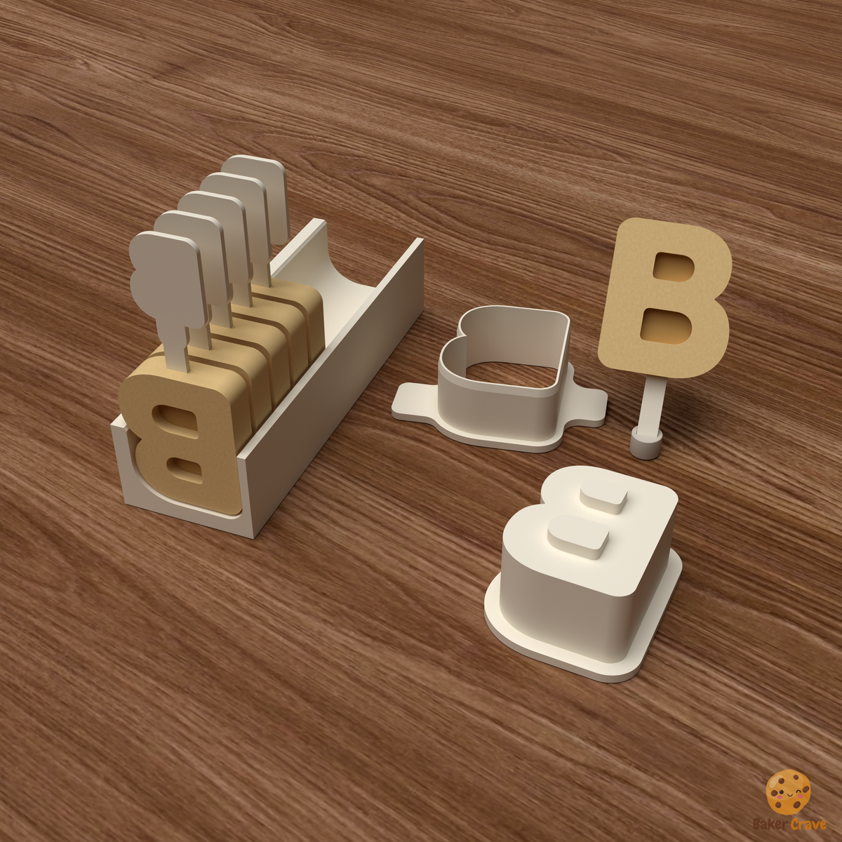 Letter B Cake Pop Mold STL File