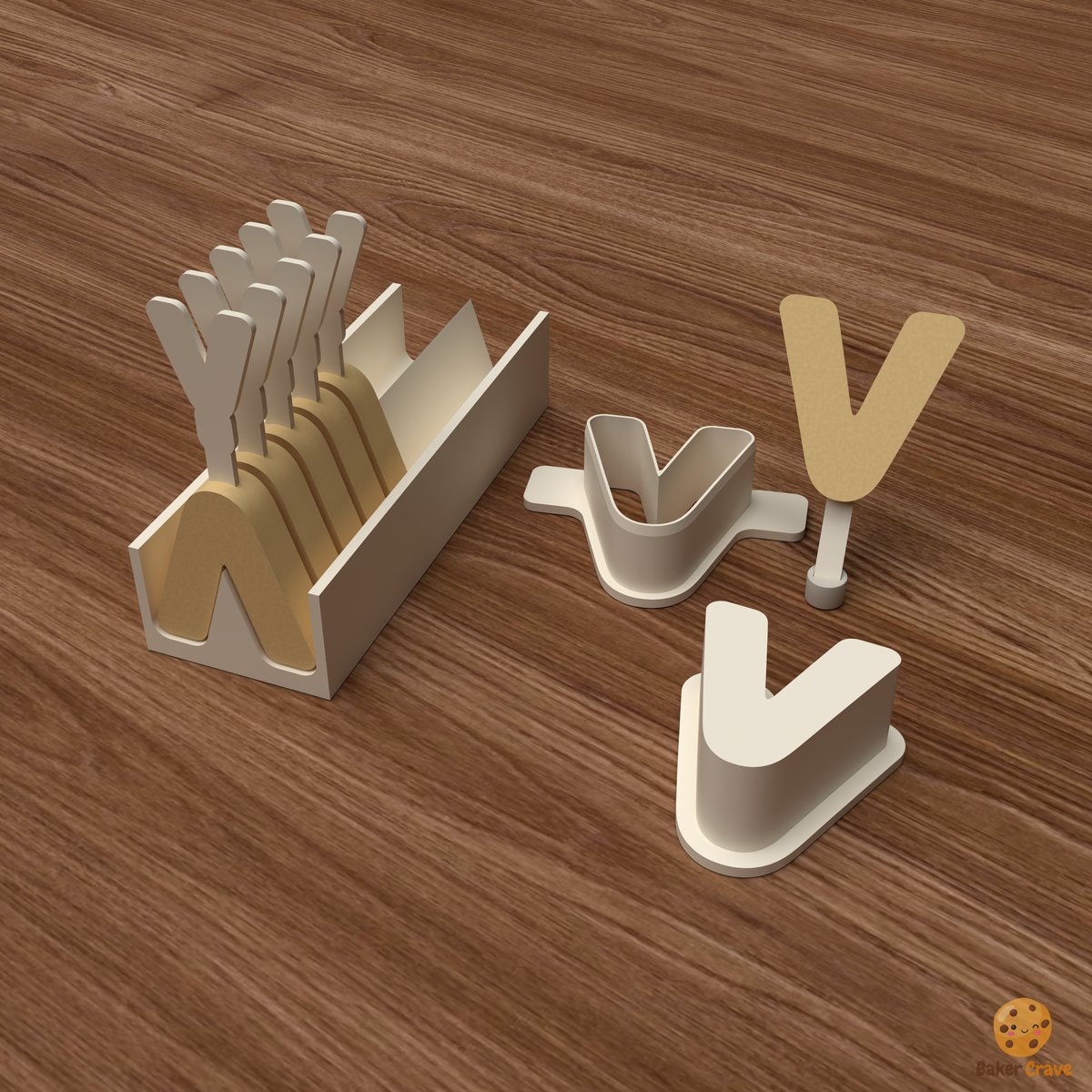 Letter V Cake Pop Mold STL File
