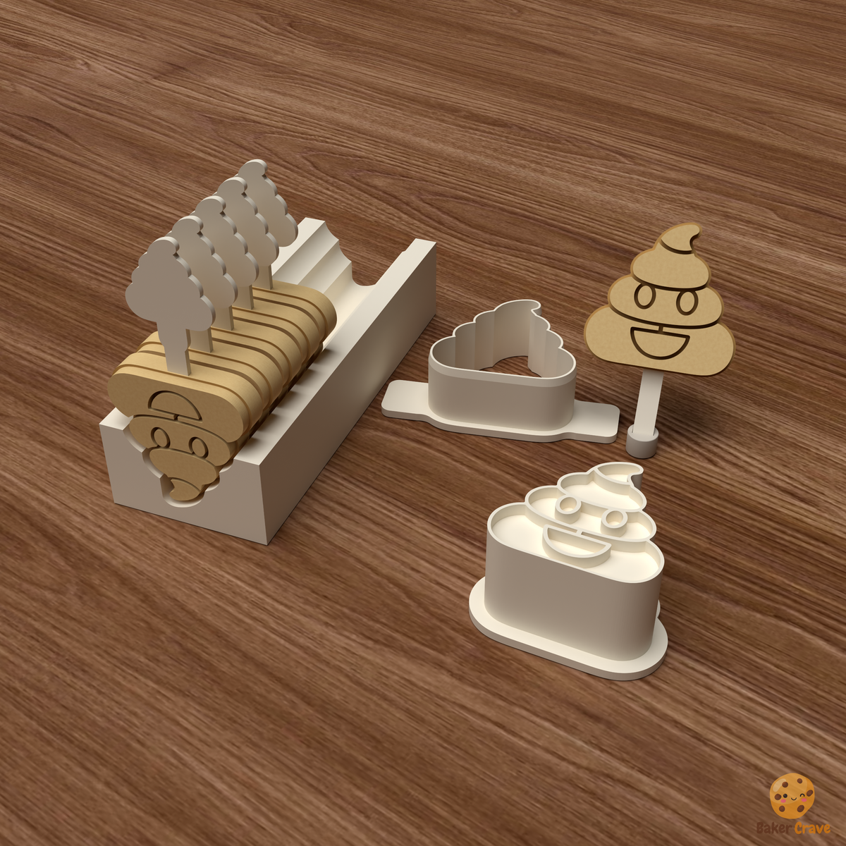 Poop Emoji Cake Pop Mold STL File