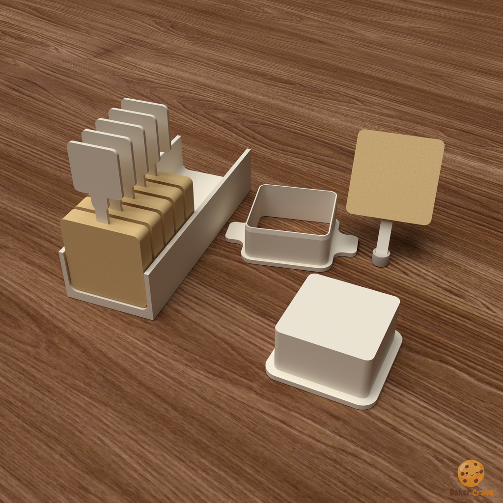 Square Cake Pop Mold STL File