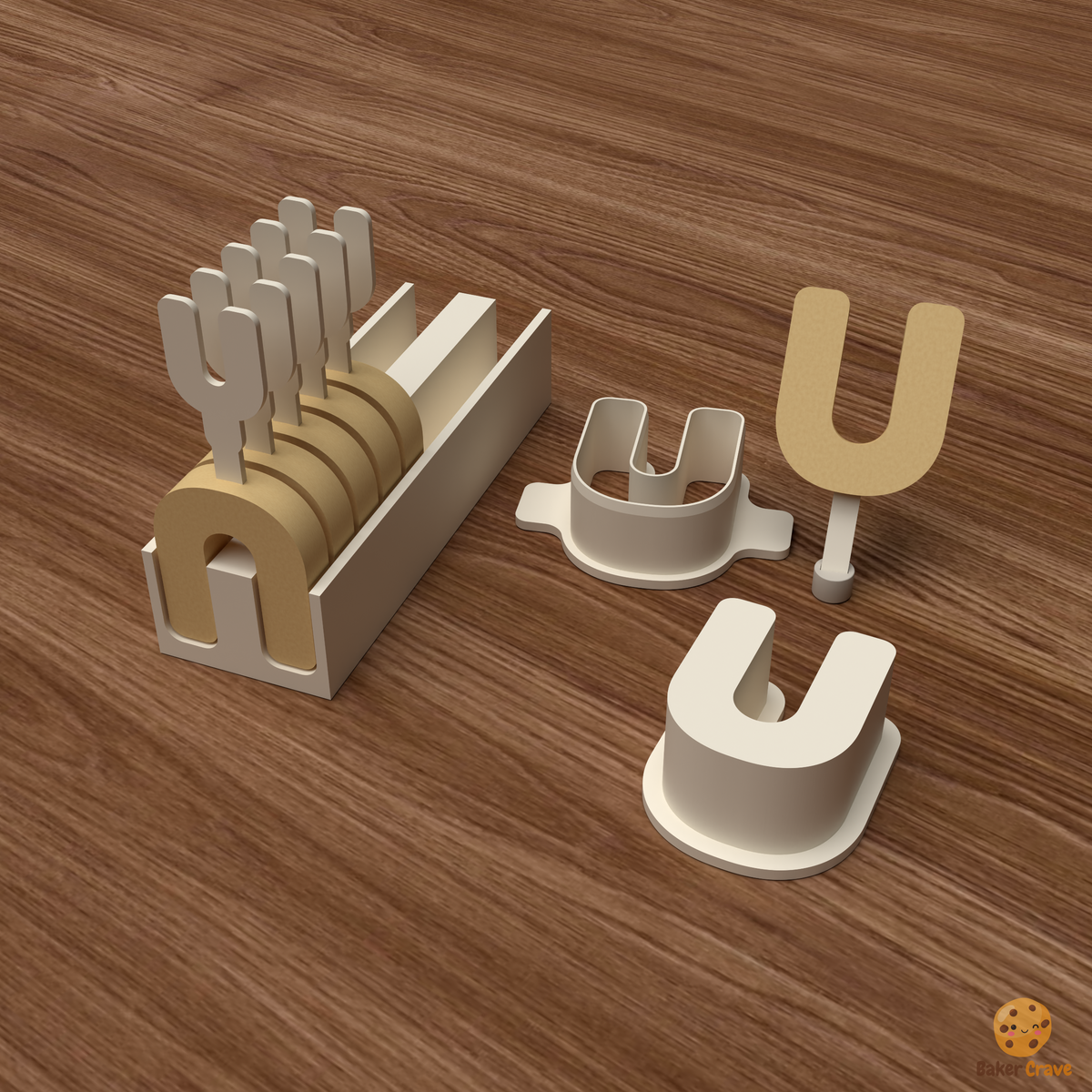Letter U Cake Pop Mold STL File