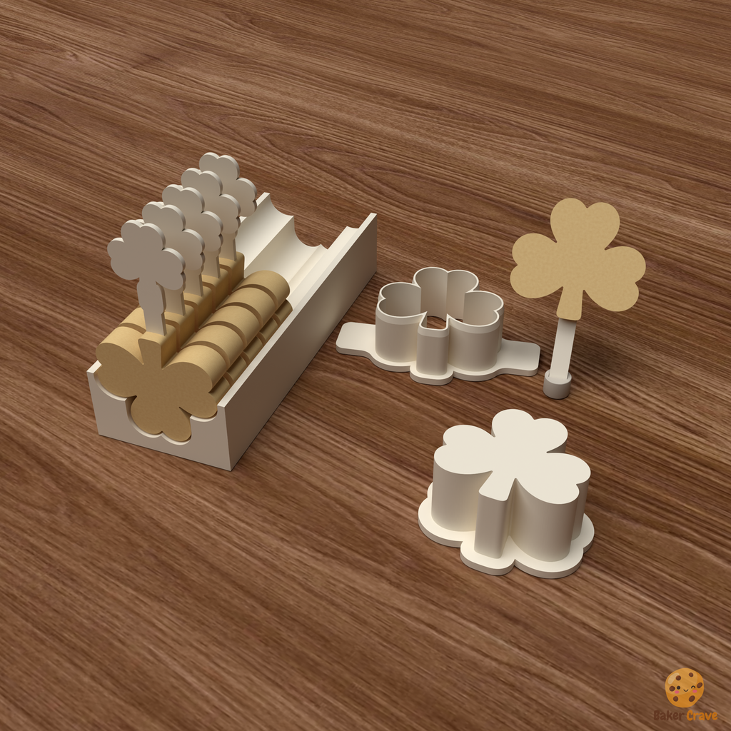 Three Leaf Clover Cake Pop Mold STL File