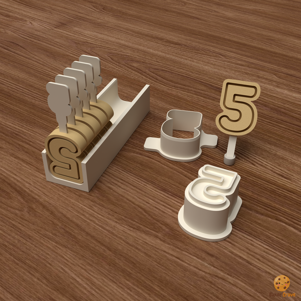 Number 5 Cake Pop Mold STL File