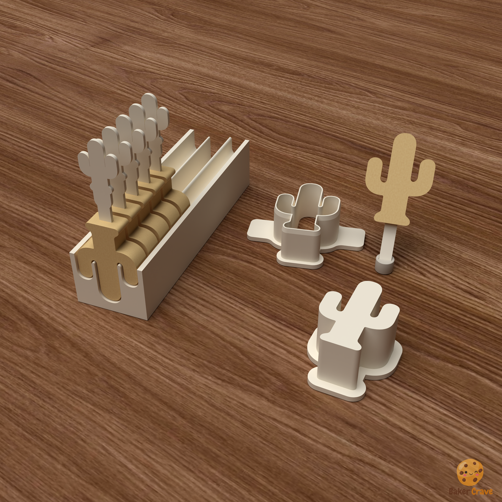 Cactus Cake Pop Mold STL File