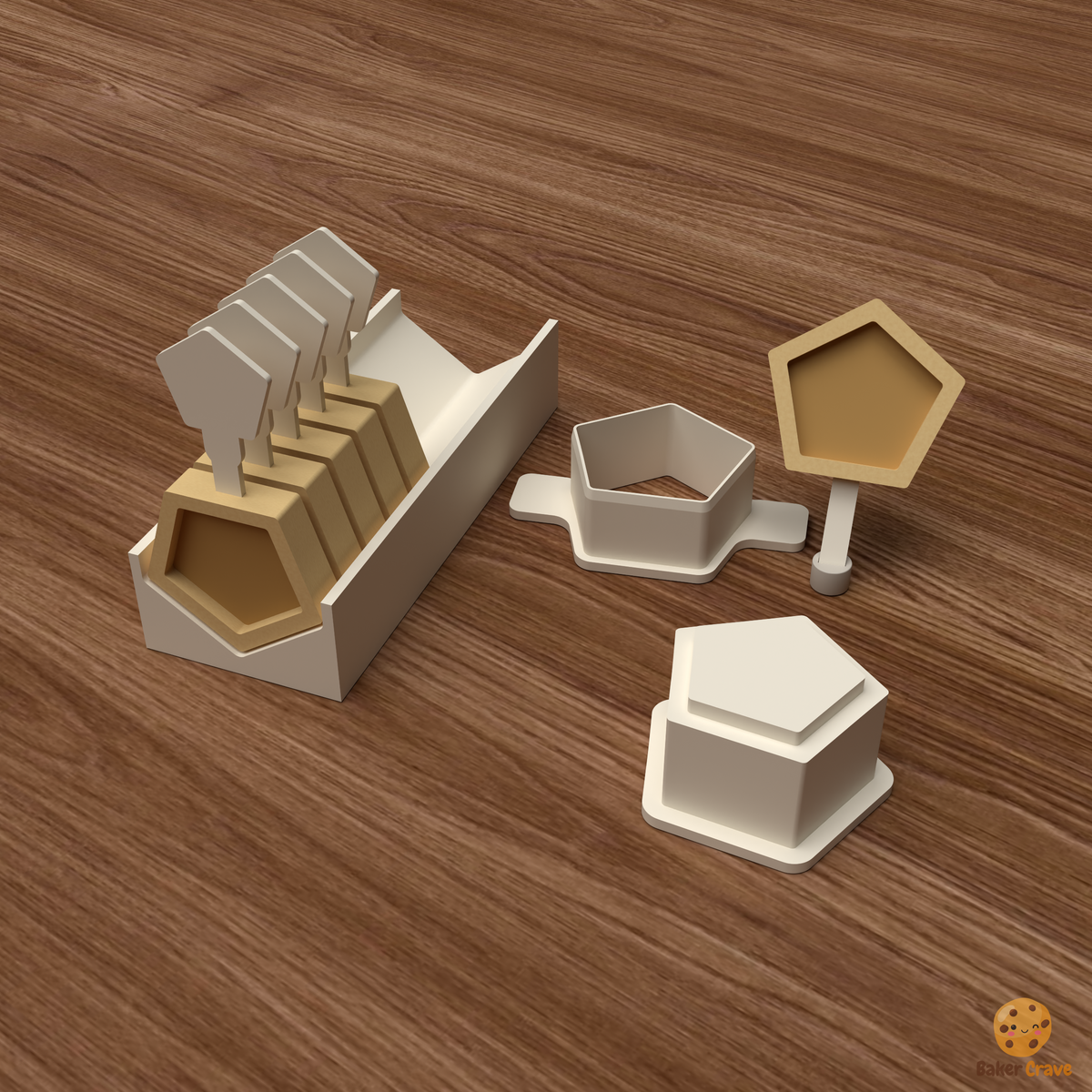 Filled Pentagon Cake Pop Mold STL File