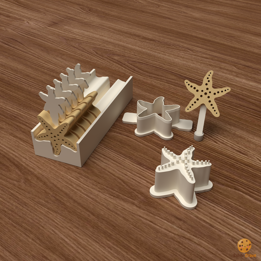 Starfish Cake Pop Mold STL File