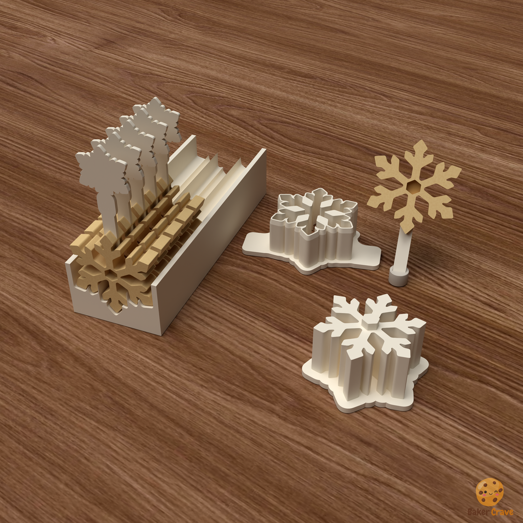 Snowflake Cake Pop Mold STL File