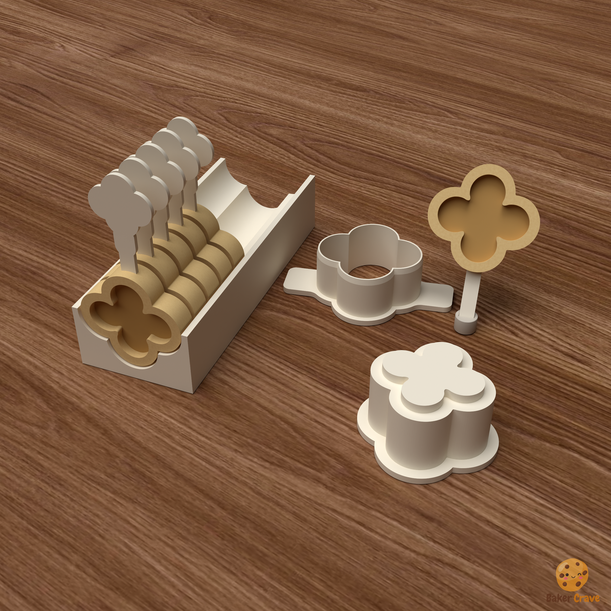 Filled Quatrefoil Cake Pop Mold STL File
