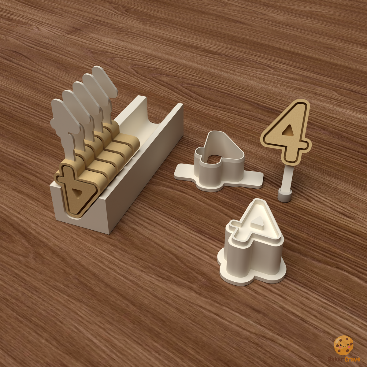 Number 4 Cake Pop Mold STL File