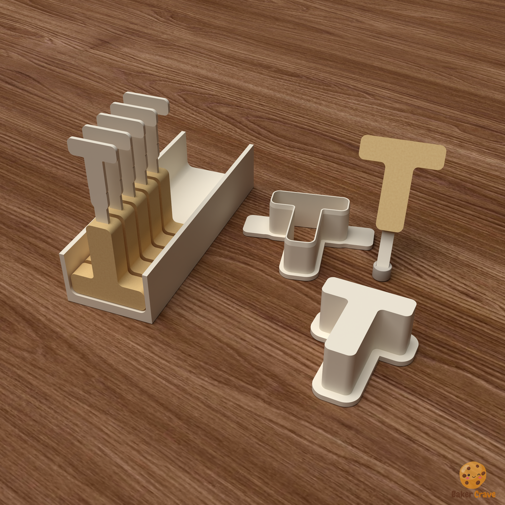 Letter T Cake Pop Mold STL File