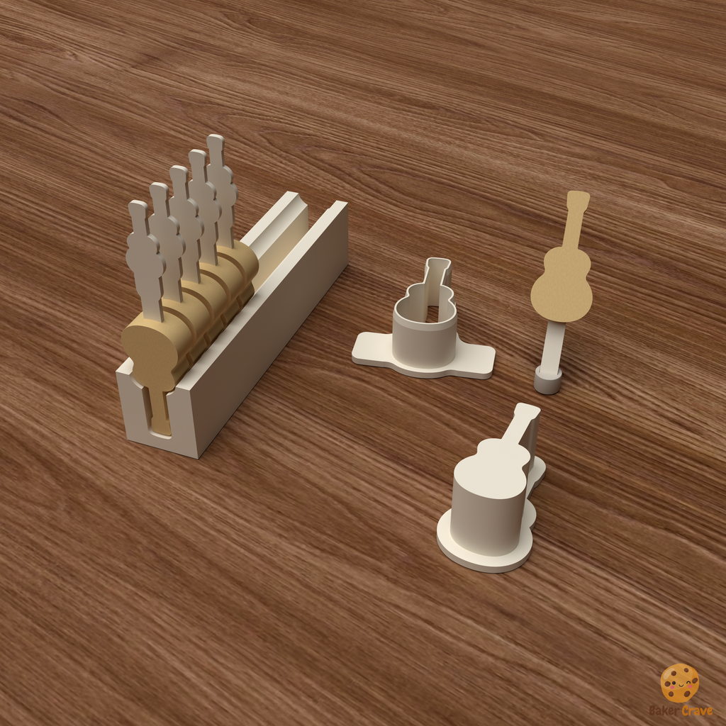 Acoustic Guitar Cake Pop Mold STL File