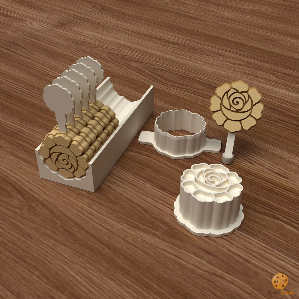 Rose Cake Pop Mold STL File