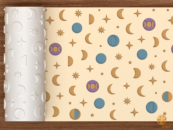 Celestial Moon Phases Textured Roller