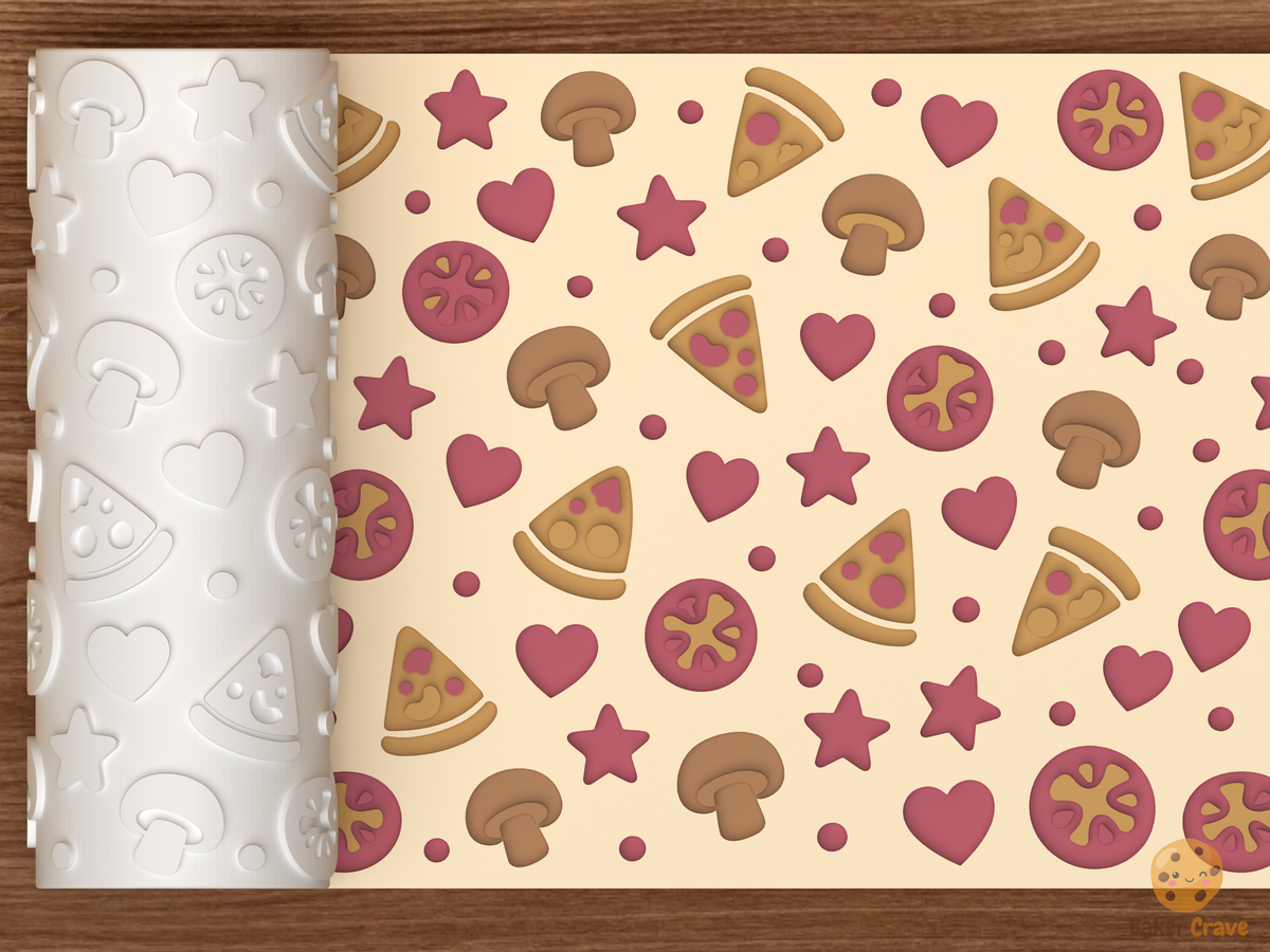 Pizza Party Textured Roller - 01 main photo deboss colored