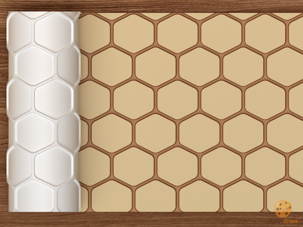 Honeycomb Hexagon Textured Roller STL File - 01 main photo deboss colored