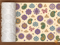 Boho Paisley Floral Textured Roller STL File - 01 main photo deboss colored