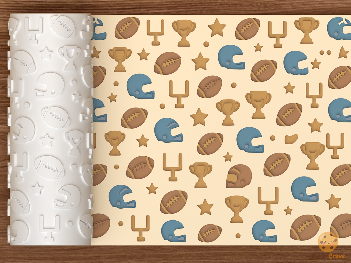 American Football Game Day Textured Roller - 01 main photo deboss colored