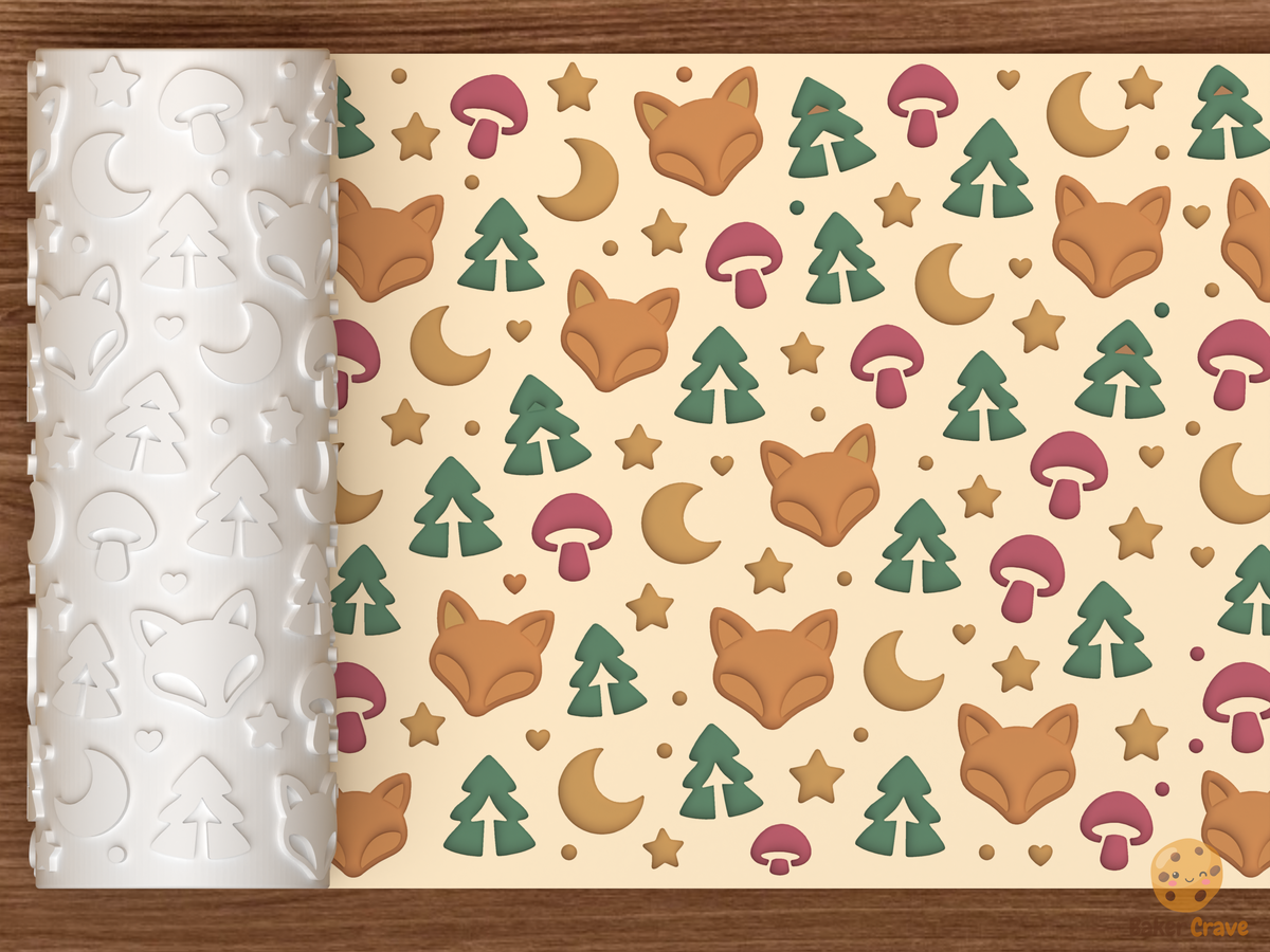 Fox Woodland Textured Roller - 01 main photo deboss colored