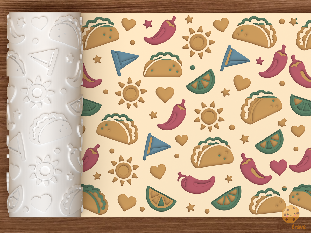 Taco Tuesday Fiesta Textured Roller - 01 main photo deboss colored