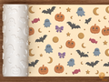 Halloween Spooky Icons Textured Roller STL File - 01 main photo deboss colored