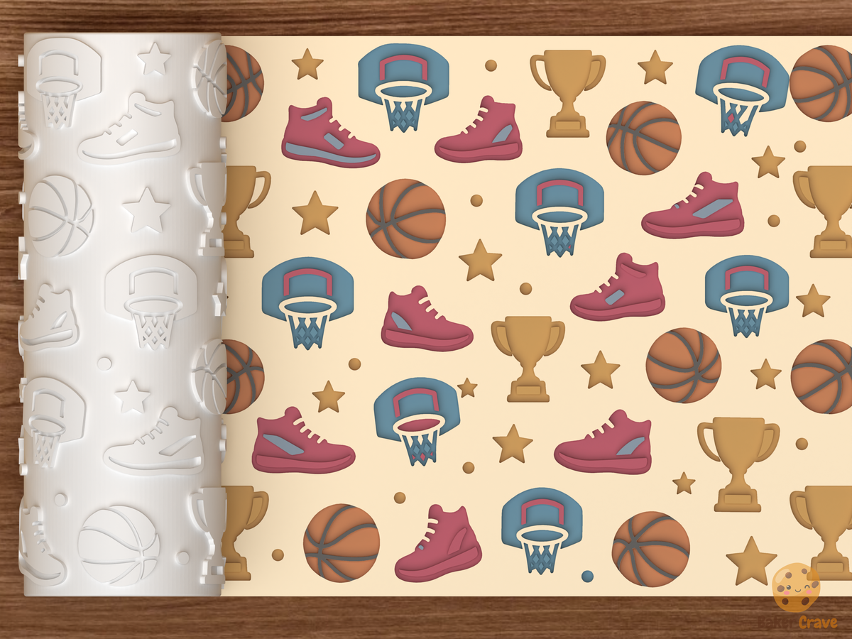 Basketball Sports Textured Roller - 01 main photo deboss colored
