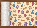 Pet Birthday Textured Roller STL File - 01 main photo deboss colored