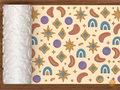 Boho Celestial Rainbow Textured Roller STL File - 01 main photo deboss colored