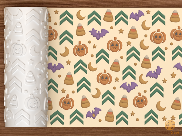 Candy Corn Chevron Halloween Textured Roller