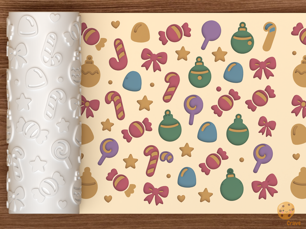 Christmas Candy Ornaments Textured Roller