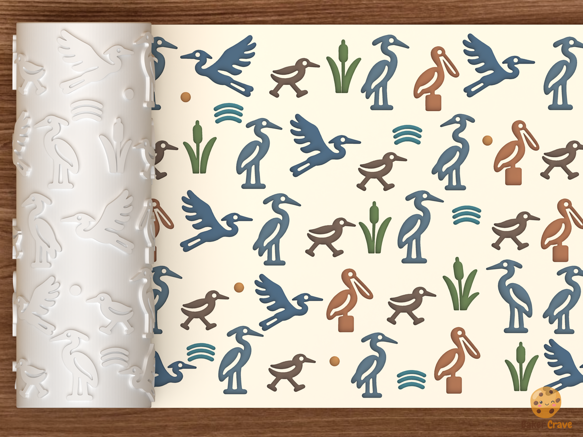 Coastal Wading Birds Textured Roller STL File