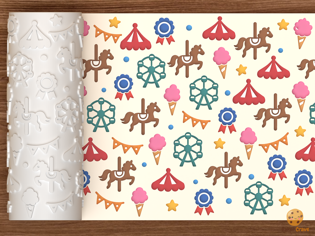 Carousel Fairground Rides Textured Roller STL File