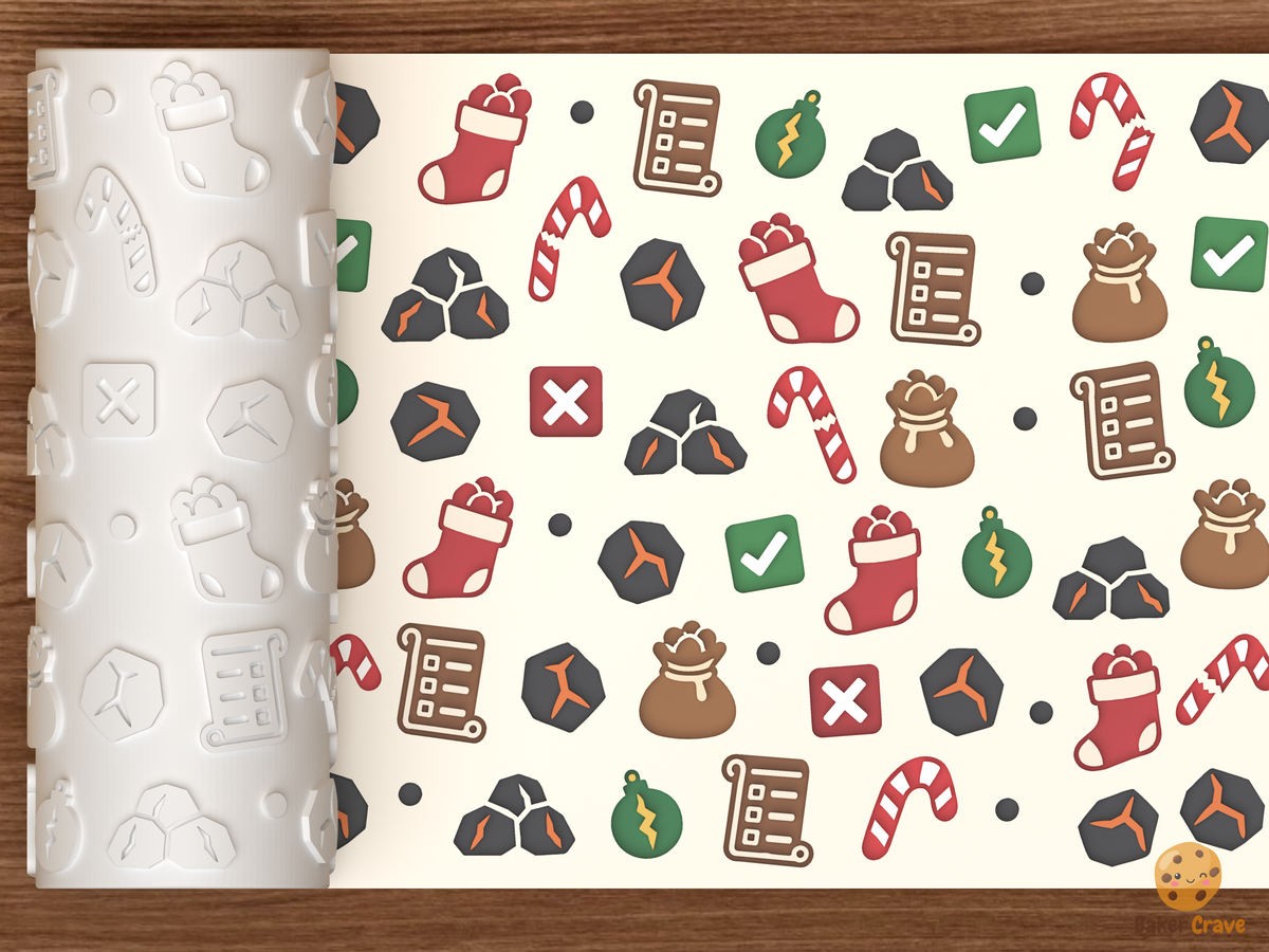 Naughty List Lumps of Coal Textured Roller