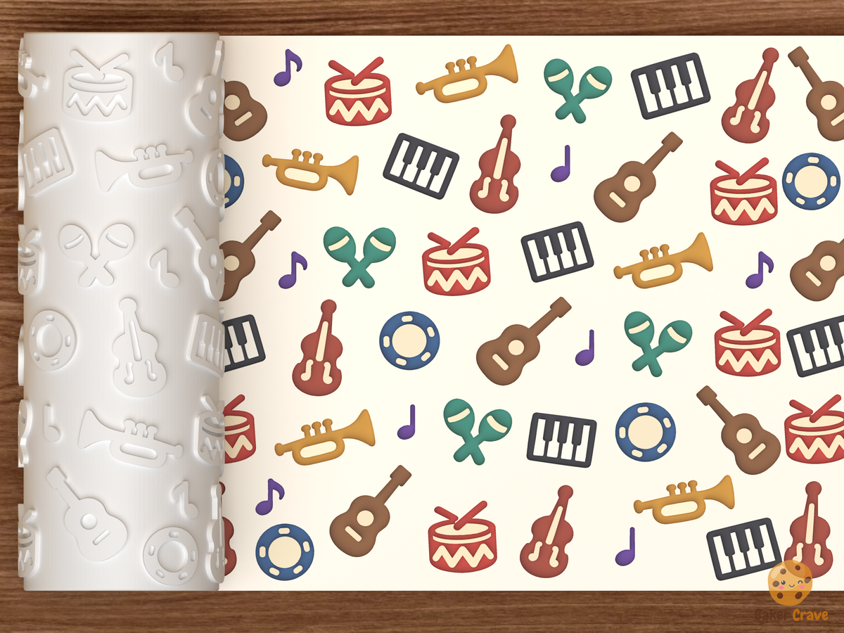 Musical Instruments Textured Roller STL File