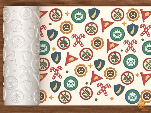 Anti Christmas Club Badges Emblems Textured Roller STL File