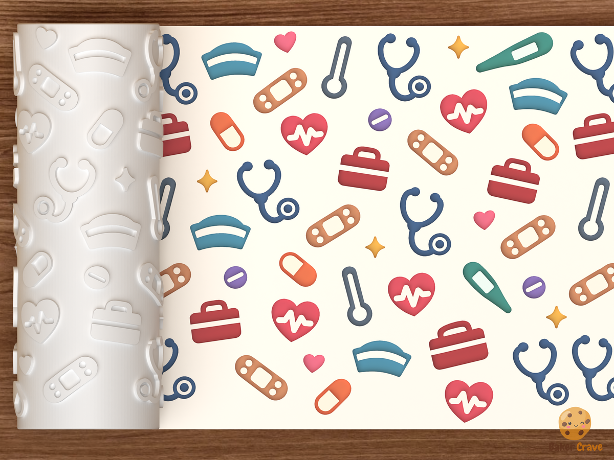 Nurse Medical Heroes Textured Roller STL File