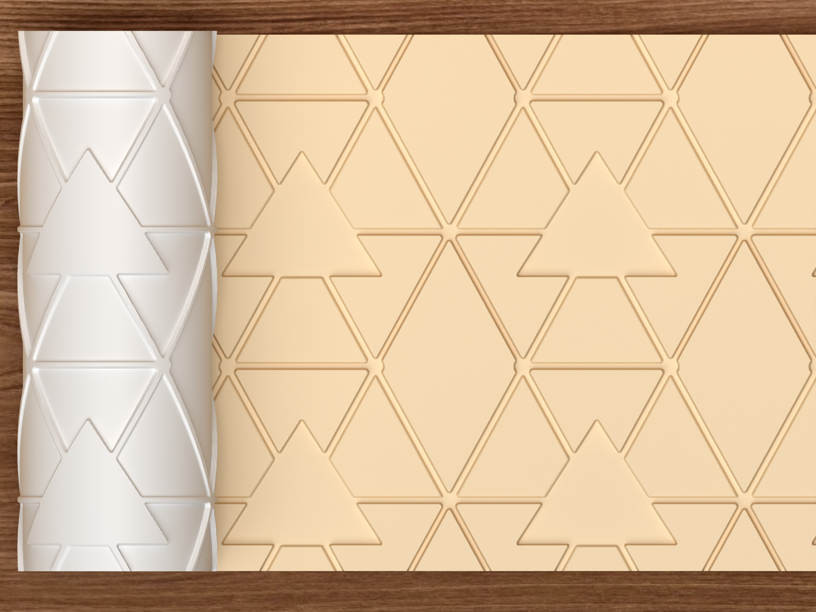 Bold Tribal Triangle Textured Roller STL File - 01 main photo deboss