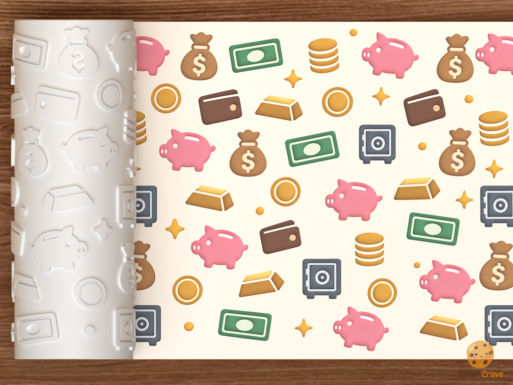 Money Piggy Bank Savings Textured Roller STL File